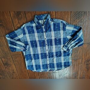 Vintage 90s Futures embroidered floral button down shirt size 2X